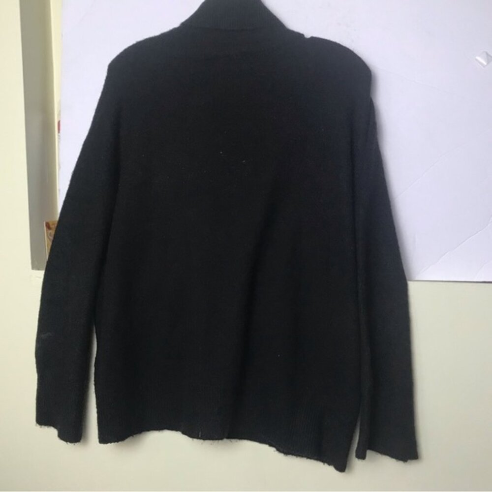 OAK + FORT Oversized Crop Mock Neck Wool Blnd Sweater Knit Turtleneck Boxy Top M - Picture 4 of 14
